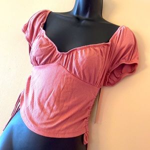 Pink Short Sleeve Blouse